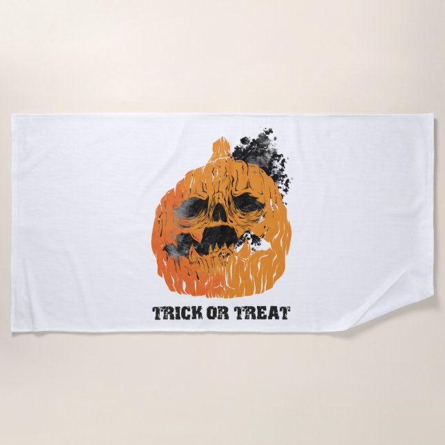 Halloween  pumpkin beach towel (Front)