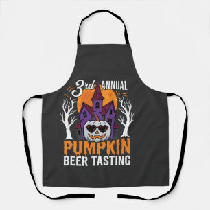 Halloween Pumpkin Beer Tasting Haunted House Apron