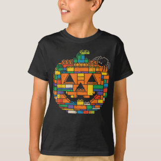 Halloween Pumpkin Blocks Bricks Costume Boys Kids T-Shirt
