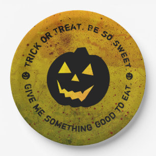 Halloween Pumpkin Blood Splattered Paper Plates