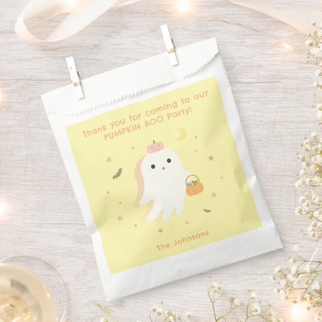 Halloween Pumpkin Boo Party Favour Bag (Clipped)