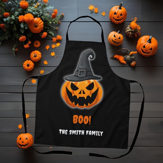 Halloween Pumpkin “BOO!” – Personalised Name Apron (Creator Uploaded)