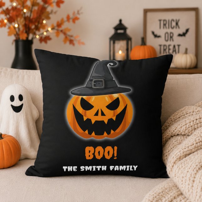 Halloween Pumpkin “BOO!” – Personalised Name Cushion (Creator Uploaded)