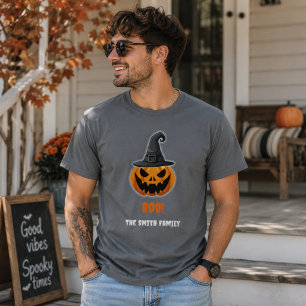 Halloween Pumpkin “BOO!” – Personalised Name T-Shirt