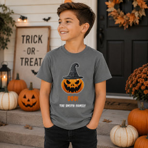 Halloween Pumpkin “BOO!” – Personalised Name T-Shirt
