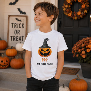 Halloween Pumpkin “BOO!” – Personalised Name T-Shirt