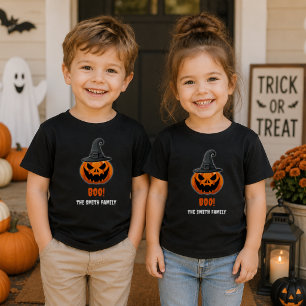 Halloween Pumpkin “BOO!” – Personalised Name Toddler T-Shirt