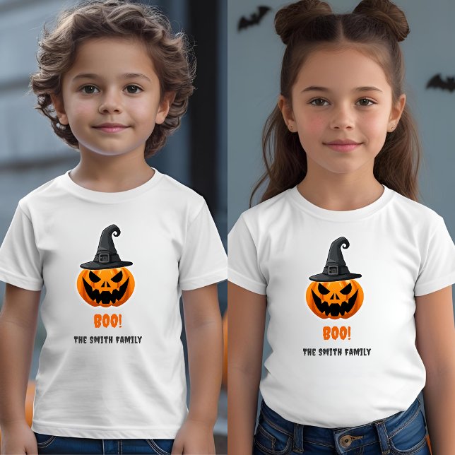 Halloween Pumpkin “BOO!” – Personalised Name Toddler T-Shirt (Creator Uploaded)