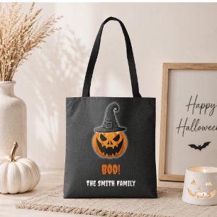 Halloween Pumpkin “BOO!” – Personalised Name Tote Bag