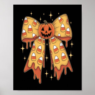 Halloween Pumpkin Bow Candy Corn Poster
