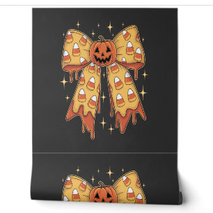 Halloween Pumpkin Bow Candy Corn Wallpaper