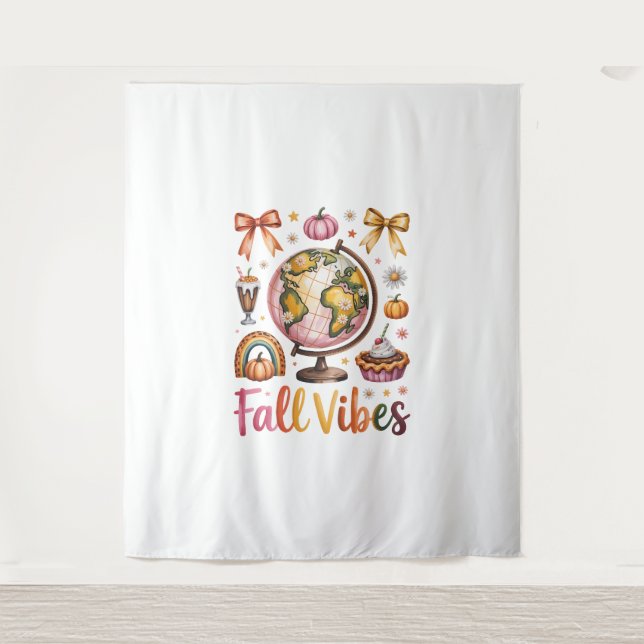 Halloween Pumpkin Camping Trip Tapestry (Front)