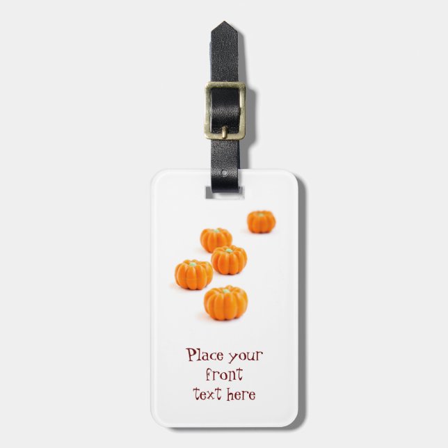 Halloween pumpkin candy luggage tag (Front Vertical)