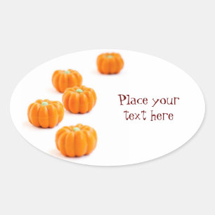 Halloween pumpkin candy oval sticker