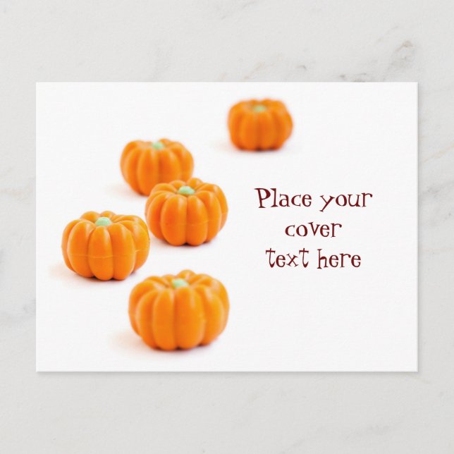 Halloween pumpkin candy postcard (Front)