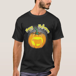 Halloween Pumpkin Carved In Shape Of Cow T-Shirt