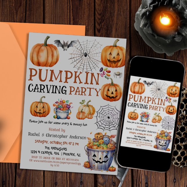 Halloween Pumpkin Carving Party for Kids and Adult Invitation (Creator Uploaded)