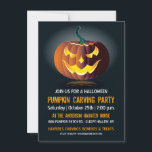 Halloween Pumpkin Carving Party Invitation<br><div class="desc">A glowing jack-o-lantern with a sinister smile invites you to a Halloween Pumpkin Carving Party. All of the text can be change by "customising it". Great for an adult or kids spooky Halloween Party or Birthday Party. Please check my store for more like this.</div>