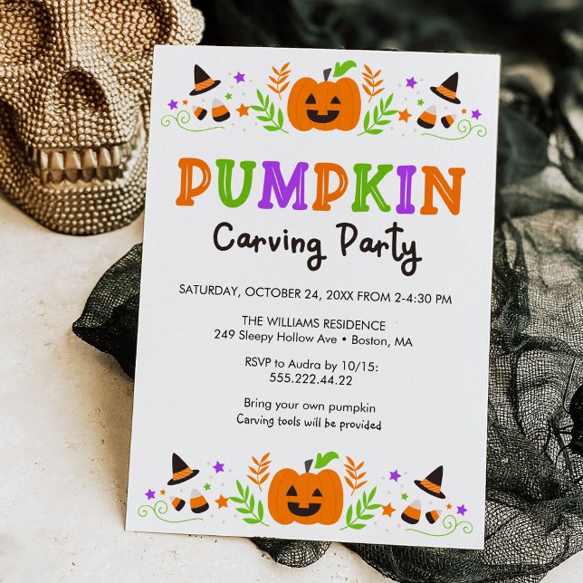Halloween Pumpkin Carving Party Invitation (Creator Uploaded)