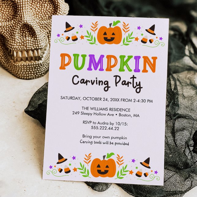 Halloween Pumpkin Carving Party Invitation (Creator Uploaded)