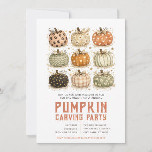 Halloween Pumpkin Carving Party Invitations