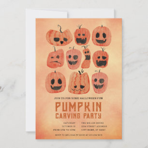 Halloween Pumpkin Carving Party Invitations