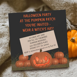 Halloween Pumpkin Carving Party Magnetic Invitation