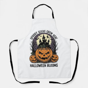 Halloween Pumpkin Castle Vintage Spooky Shirt_1 Apron
