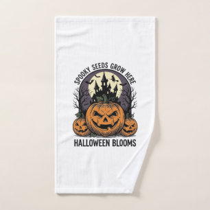 Halloween Pumpkin Castle Vintage Spooky Shirt_1 Hand Towel