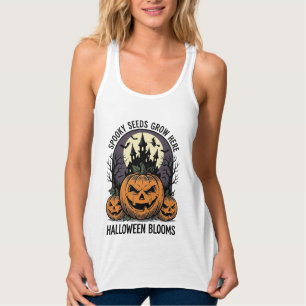Halloween Pumpkin Castle Vintage Spooky Shirt_1 Singlet