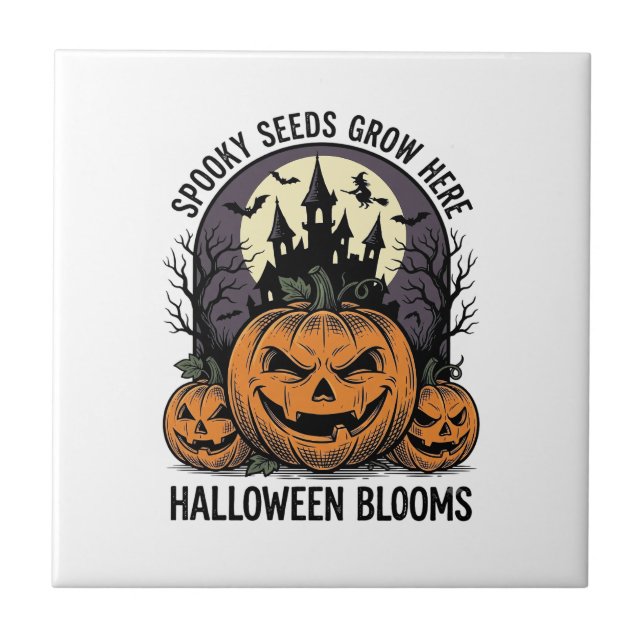 Halloween Pumpkin Castle Vintage Spooky Shirt_1 Tile (Front)