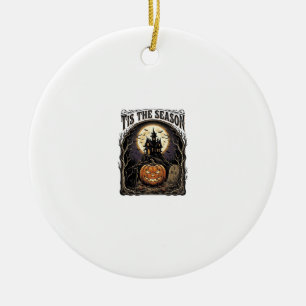 Halloween Pumpkin Cat Haunted Vintage Season Scene Ceramic Tree Decoration