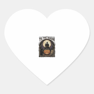 Halloween Pumpkin Cat Haunted Vintage Season Scene Heart Sticker