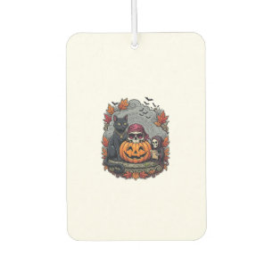 Halloween Pumpkin Cat Skull Grim Reaper Autumn Lea Car Air Freshener