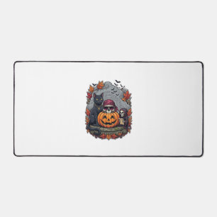 Halloween Pumpkin Cat Skull Grim Reaper Autumn Lea Desk Mat