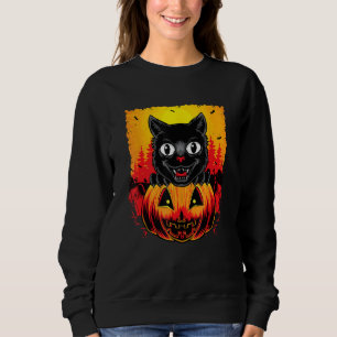 Halloween Pumpkin Cat Sweatshirt