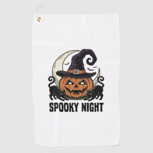 Halloween Pumpkin Cat Witch Hat Vintage Shirt_1 Golf Towel