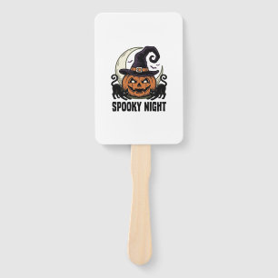 Halloween Pumpkin Cat Witch Hat Vintage Shirt_1 Hand Fan