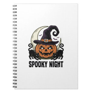 Halloween Pumpkin Cat Witch Hat Vintage Shirt_1 Notebook