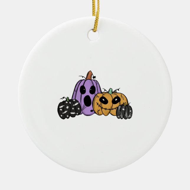 Halloween Pumpkin                                Ceramic Tree Decoration (Front)