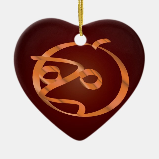 Halloween pumpkin ceramic tree decoration (Front)
