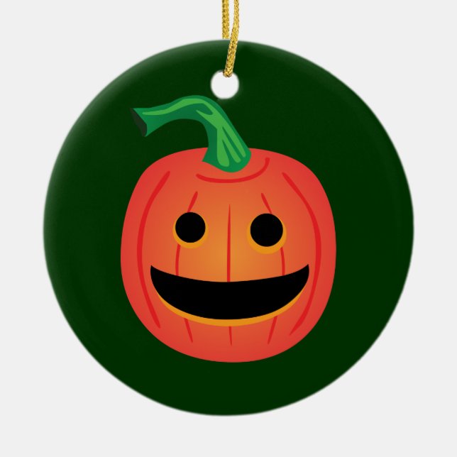 Halloween Pumpkin Ceramic Tree Decoration (Front)