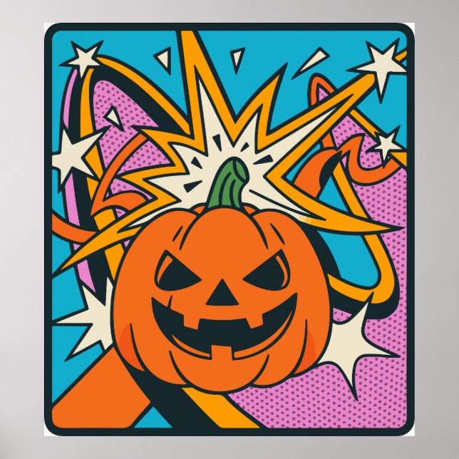Halloween pumpkin clipart PNG, spooky jack o lante Poster (Front)