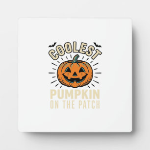 Halloween Pumpkin Coolest On The Patch Vintage_1 Plaque