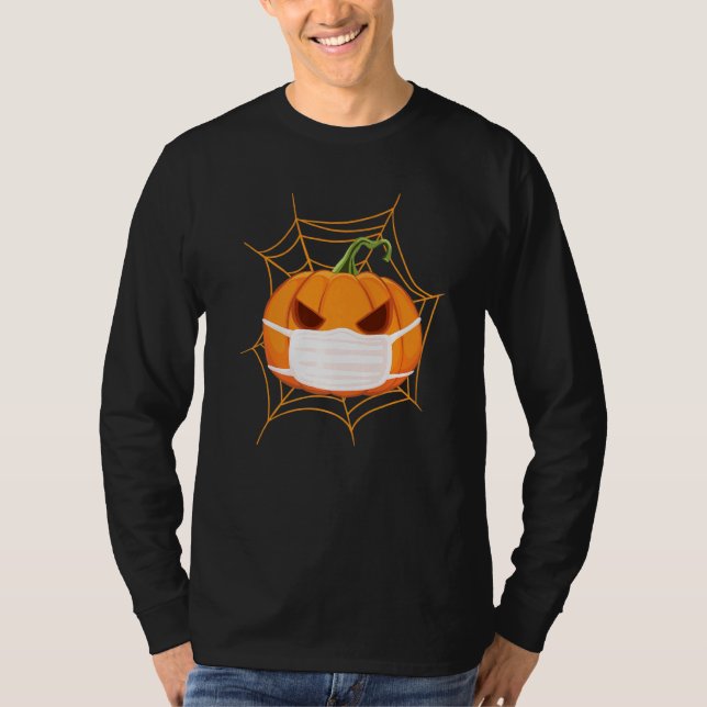 Halloween Pumpkin Costume 2020 With Face Mask T-Shirt (Front)