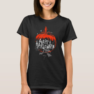 Halloween Pumpkin Costume With Spider Cobweb And B T-Shirt