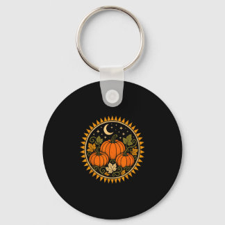 Halloween pumpkin cottagecore retro vintage key ring