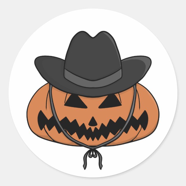 Halloween Pumpkin Country Classic Round Sticker (Front)