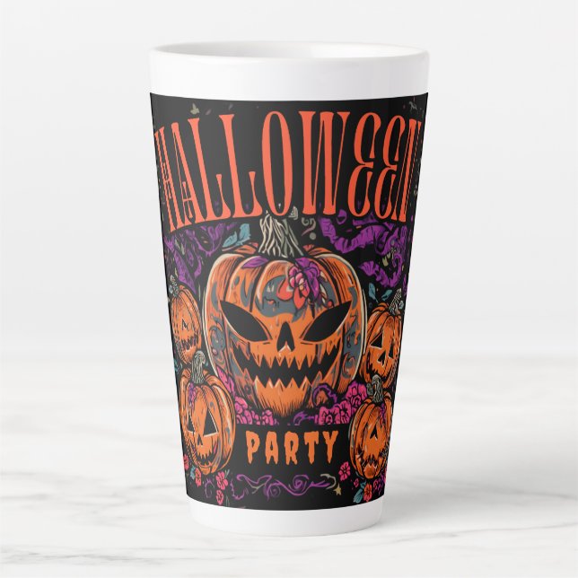 Halloween, Pumpkin Coven Bloom, Gothic Latte Mug (Front)