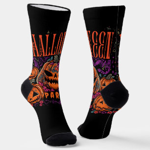 Halloween, Pumpkin Coven Bloom, Gothic Socks